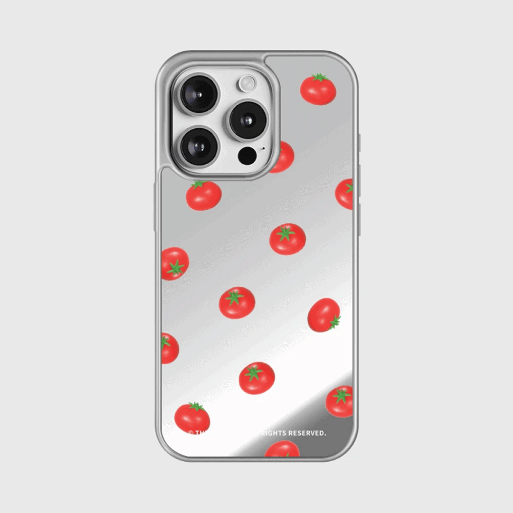 Mini Tomato Pattern Phone Case (Mirror silver bumper case)