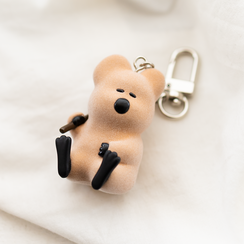 Dinotaeng Quokka & Marsh Flocking Keychain