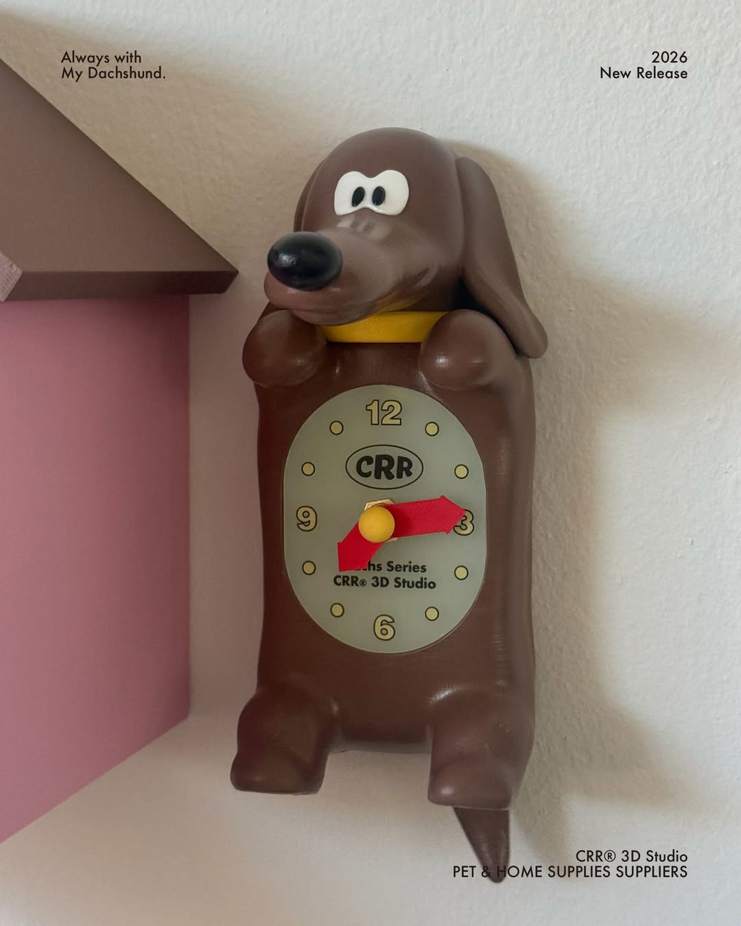 CRR Wagging Tail Wall Clock (黑貓/臘腸狗)