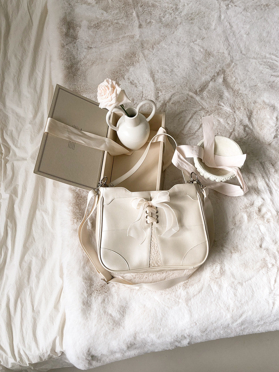 Ovuni Bustier Ribbon Bag - Ivory