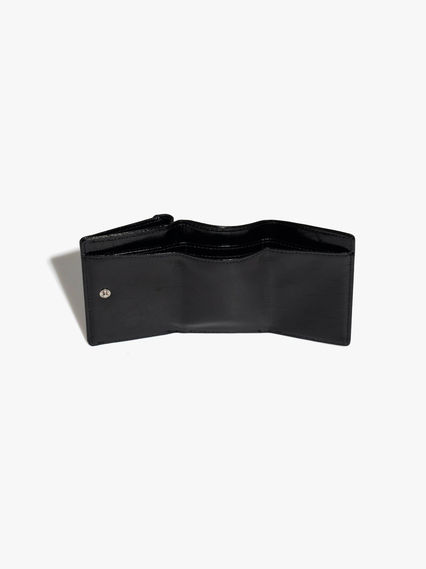 Fennec Crinkle Triangle Triple Wallet - Black