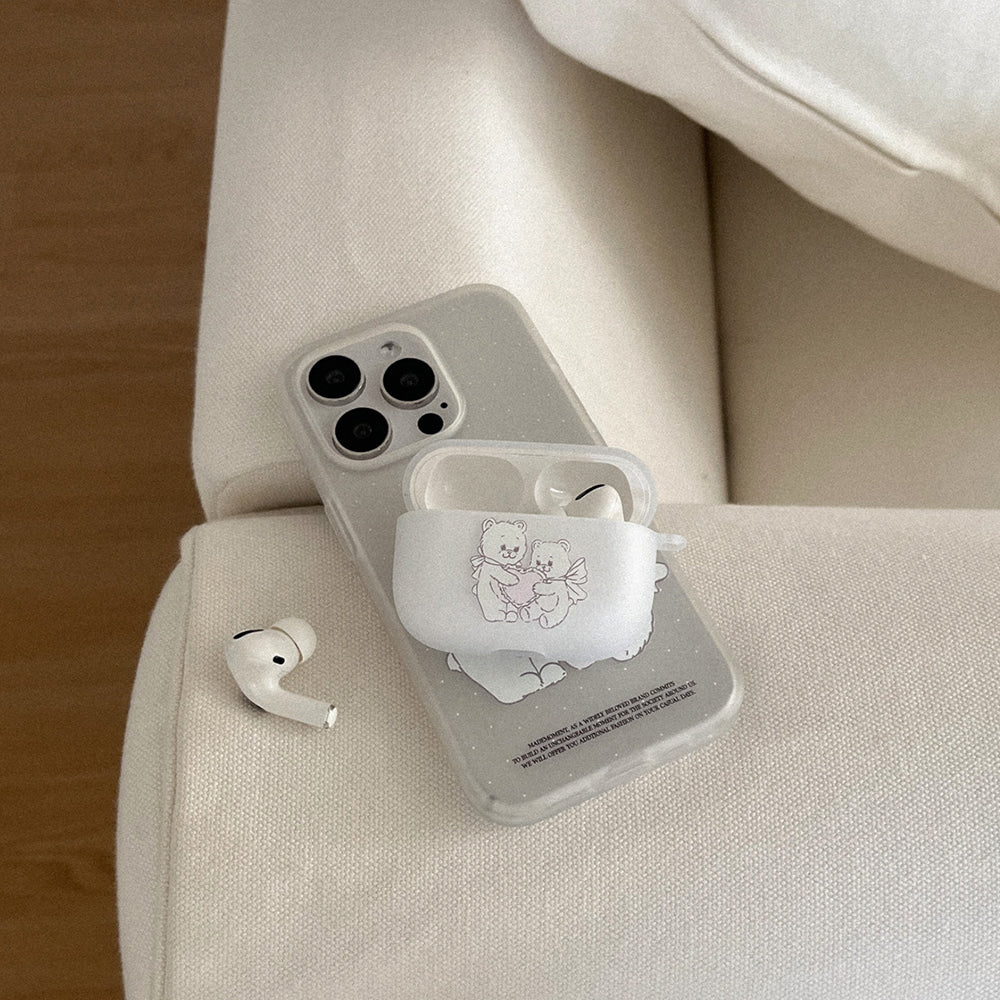 Mademoment Vintage Heart Bear Airpods Case (半透明殼)