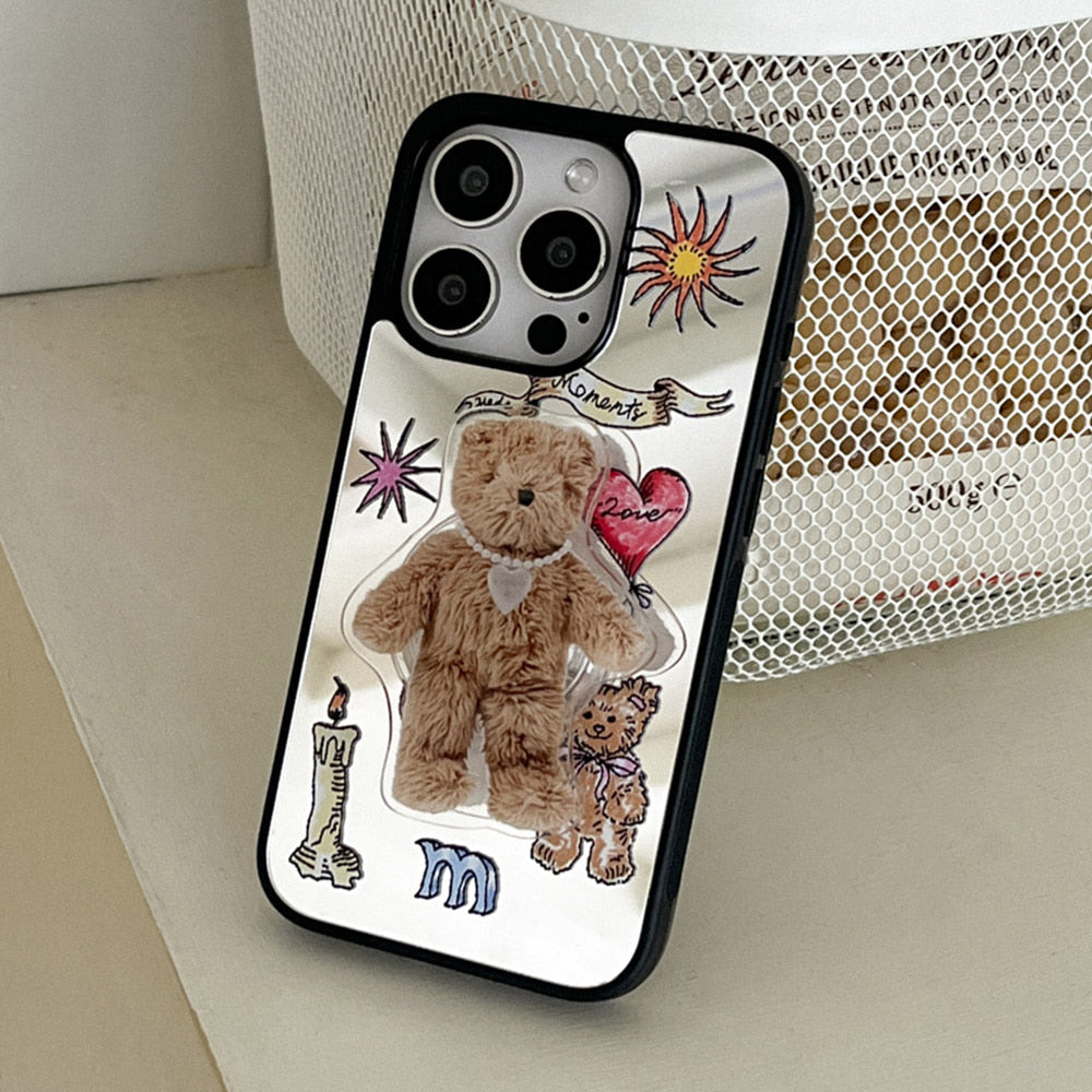 【Set】Vintage drawing pattern (鏡面殼)+Acrylic Tok