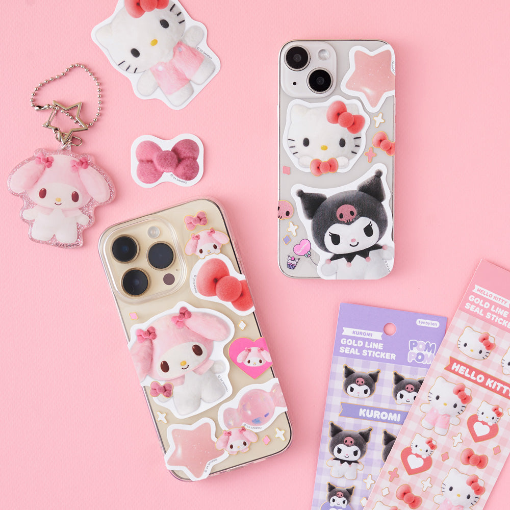 Sanrio Pompom Tin Case Sticker Pack (40P)