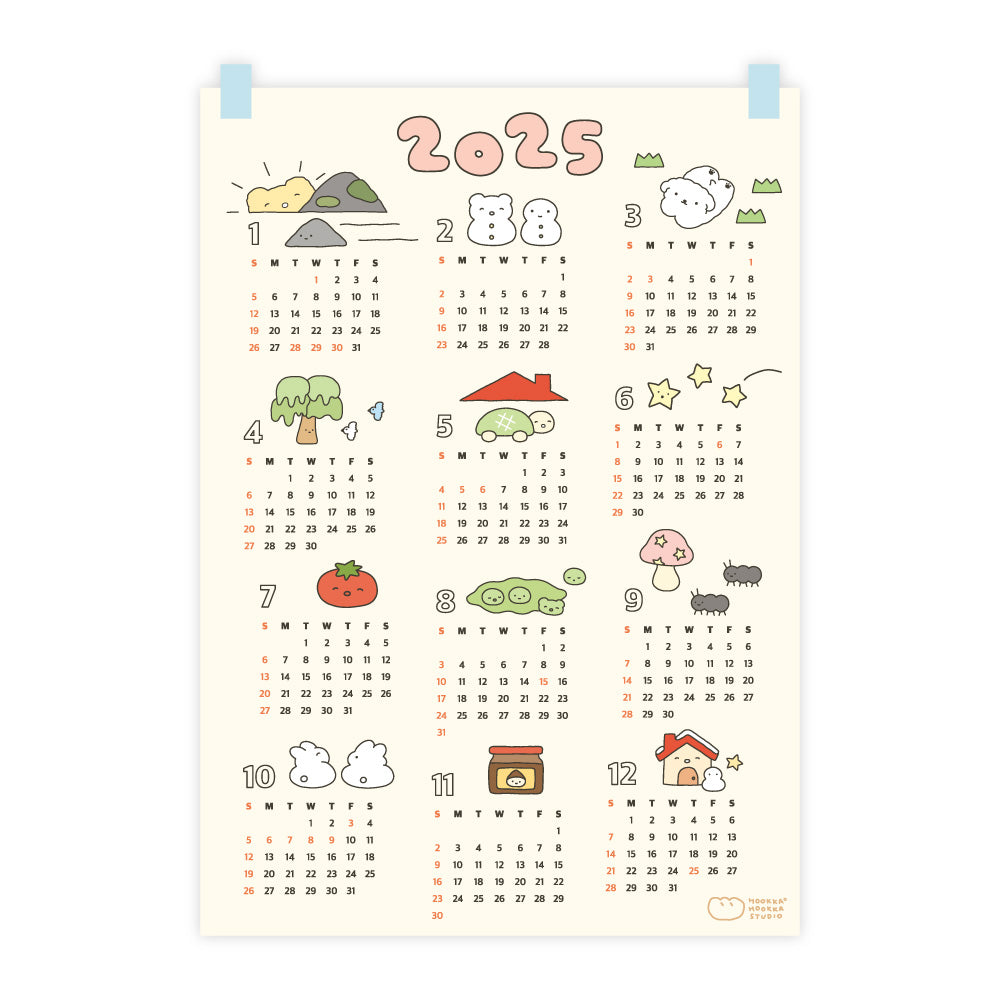 Hookka Hookka Studio 2025 Poster Calendar