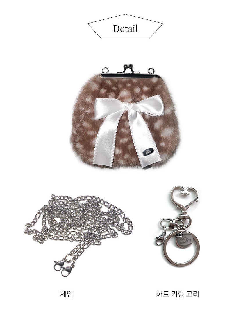 Peakdrawing Fawn ribbon frame mini bag
