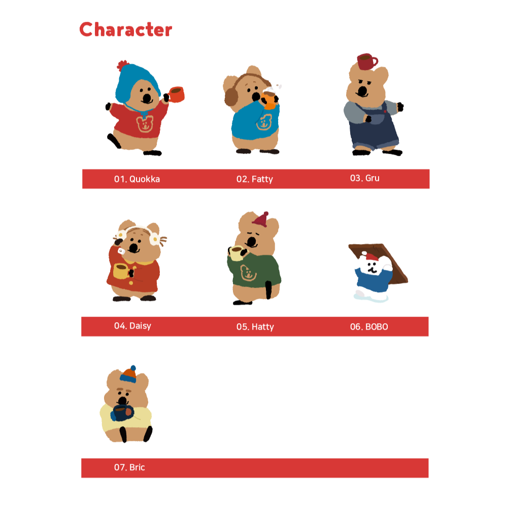 【現貨95折】Dinotaeng COCOCUP Flat fur Keychain 公仔鎖匙扣 #Quokka #Fatty