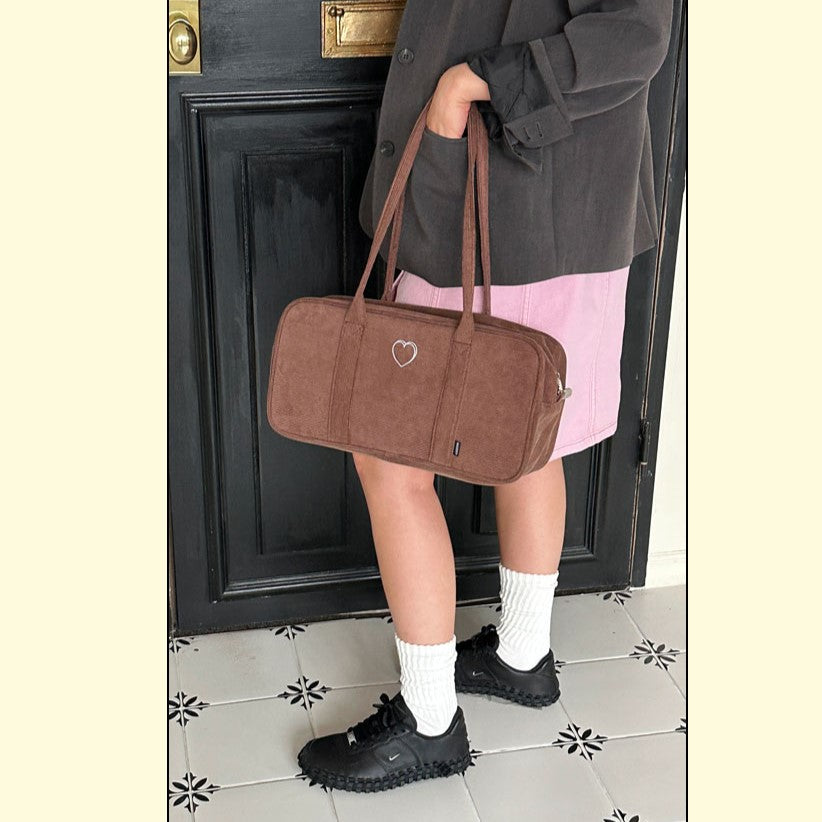 Mazzzzy Corduroy signature Bostonbag_Chestnut Brown