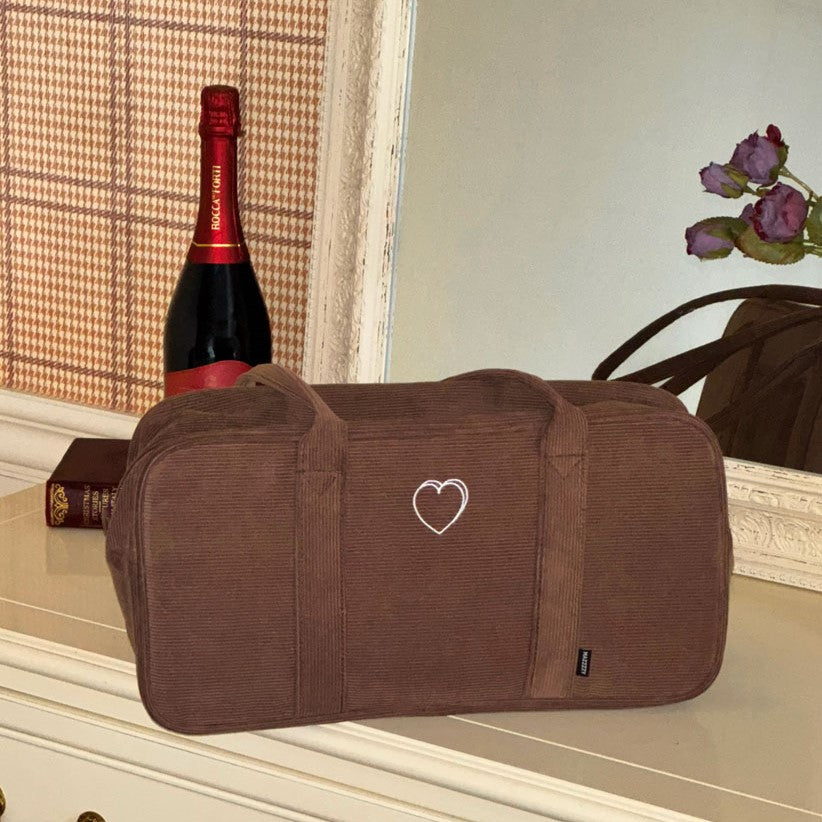 Mazzzzy Corduroy signature Bostonbag_Chestnut Brown