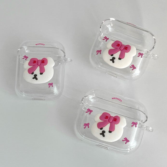 Mazzzzy ribbon muffin airpods case (Clear, hard)