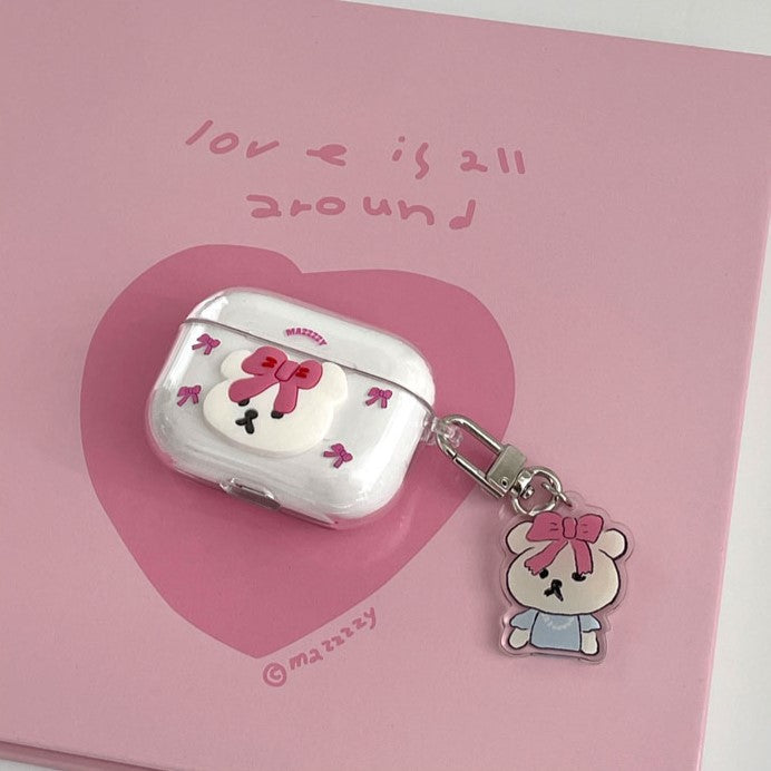 Mazzzzy ribbon muffin airpods case (Clear, hard)