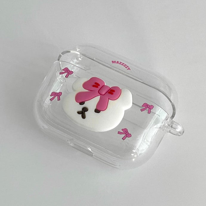 Mazzzzy ribbon muffin airpods case (Clear, hard)