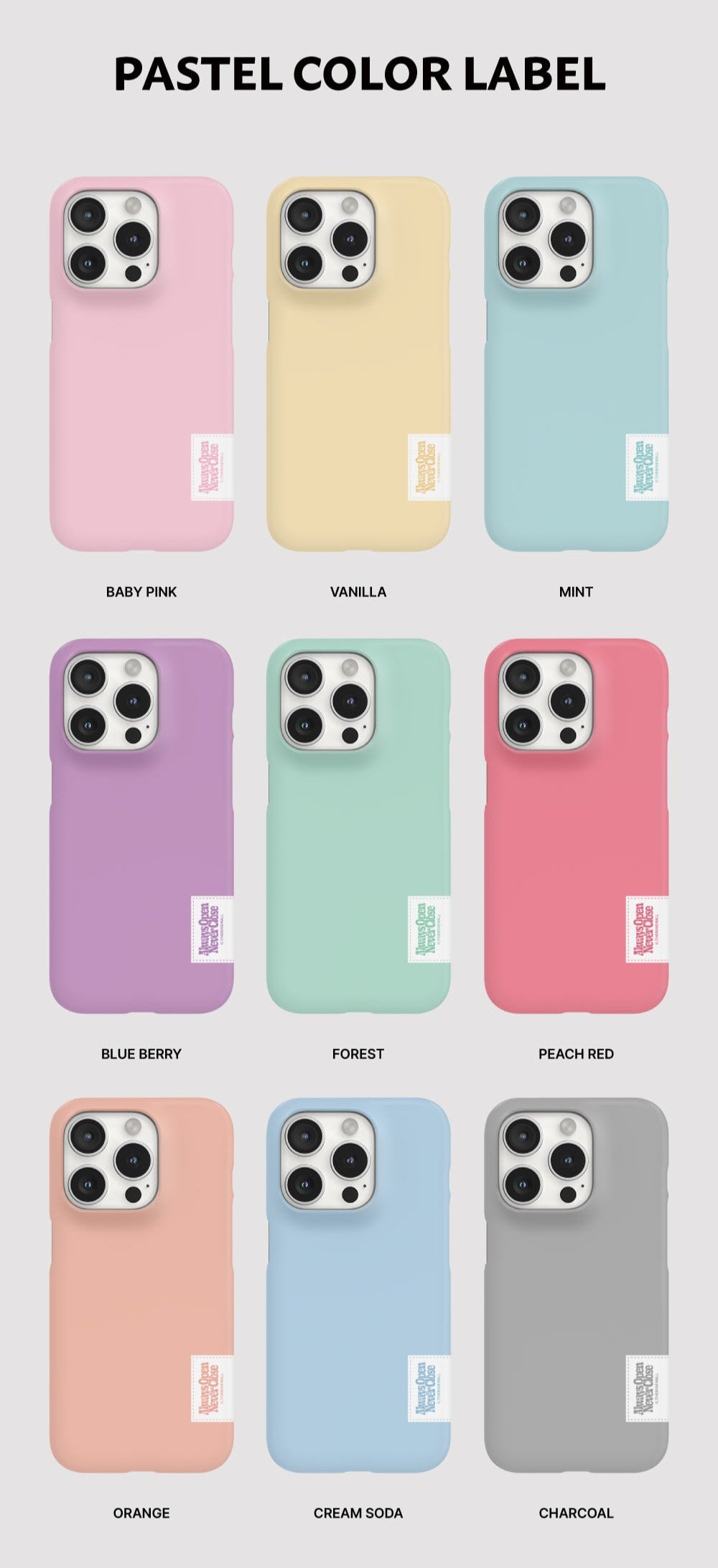 Pastel Color Label Phone Case (Hard/Card Storage)