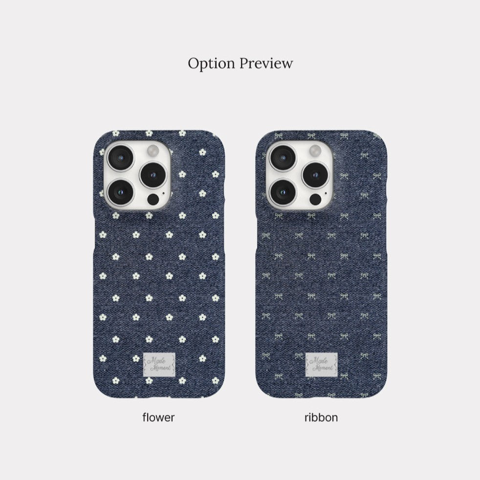 Denim Bloom Phone Case (Hard/Card Storage/Magsafe)