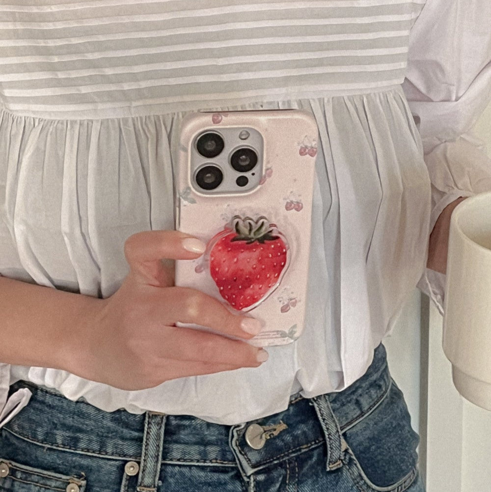 Strawberry Flower Pattern Phone Case (Hard/Card Storage)