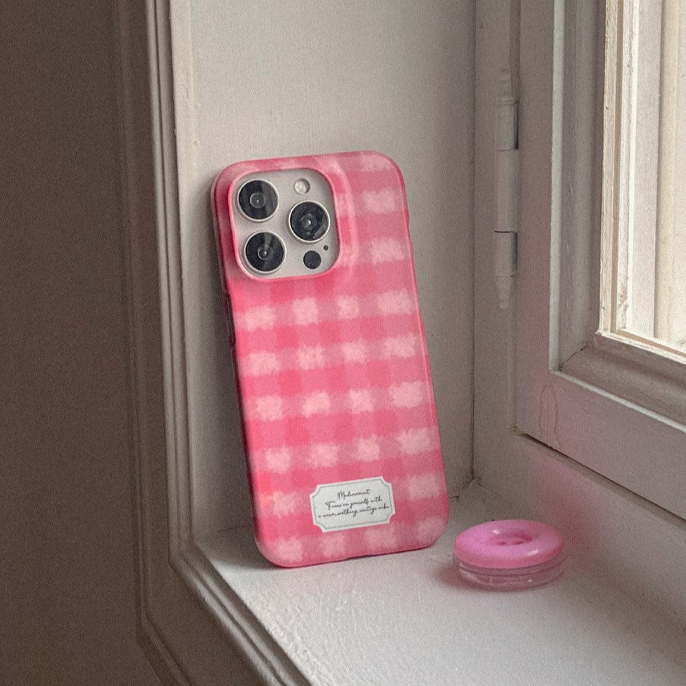 Warm Check Pattern Phone Case (Hard/Card Storage)(3色)