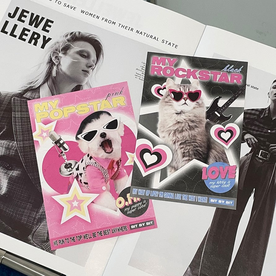 Bit By Bit Rockstar/Popstar Postcard