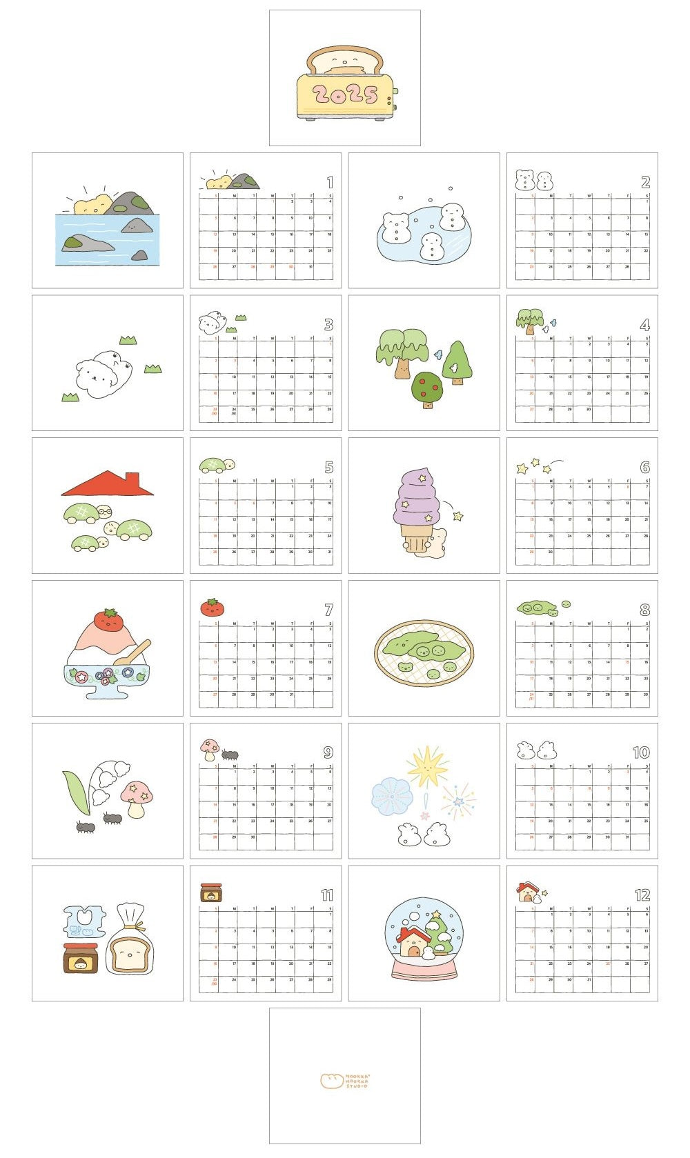 Hookka Hookka Studio 2025 Desk Calendar