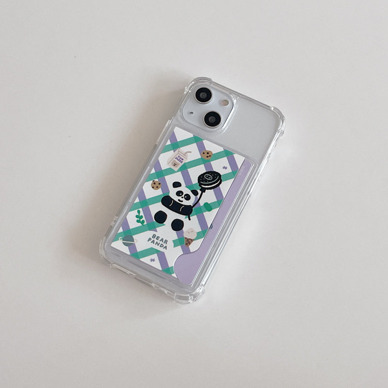 Чехол Painted Pattern для iPhone 13 Pro - Hug Face Panda