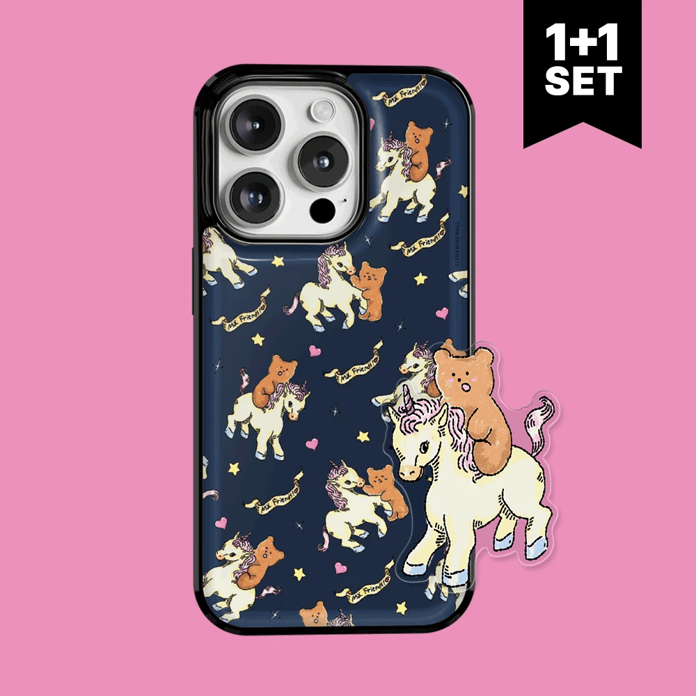 【Set】Unicorn dream pattern (Glossy bumper) + Acrylic Tok/Keyring