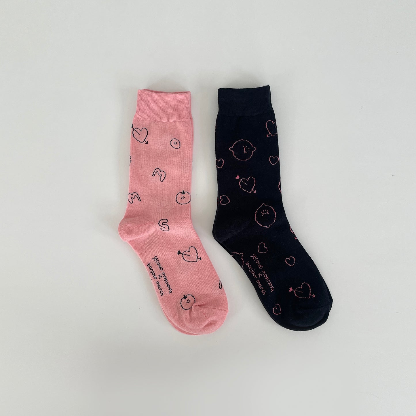Second Morning X Bonjour March Heart Socks (2款/Set)
