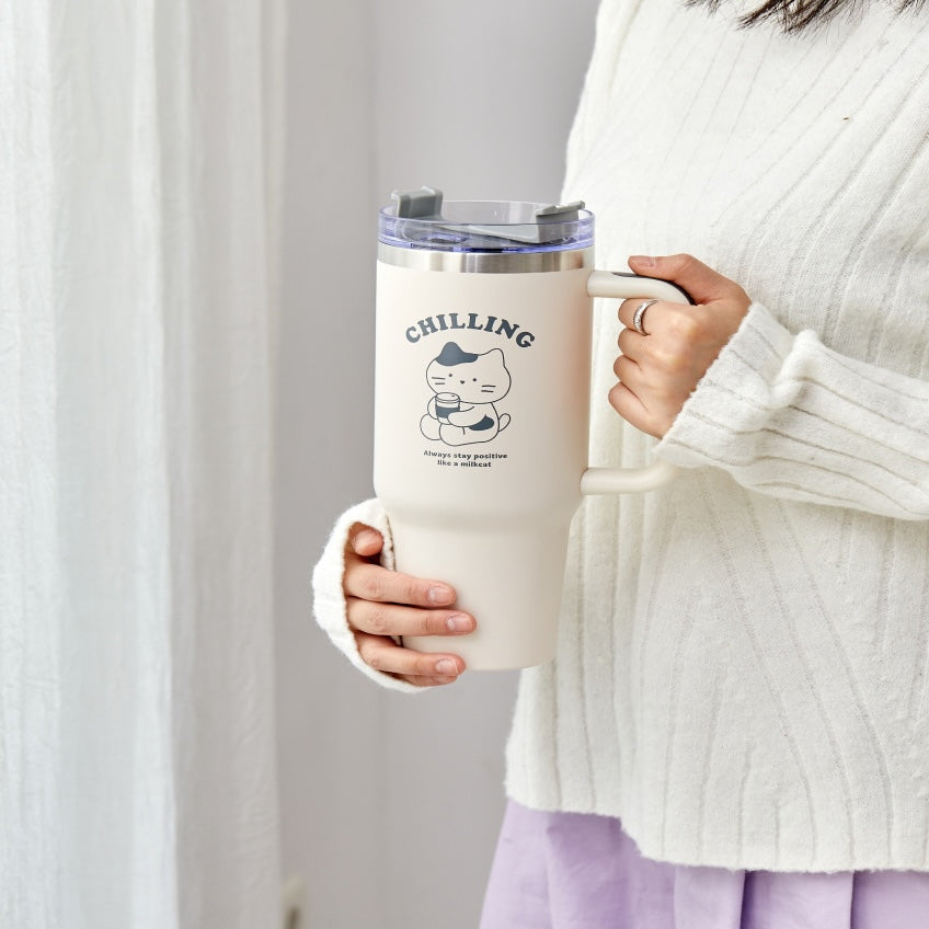 Butter Shop Milk Cat Stainless Big Tumbler (1150mL)