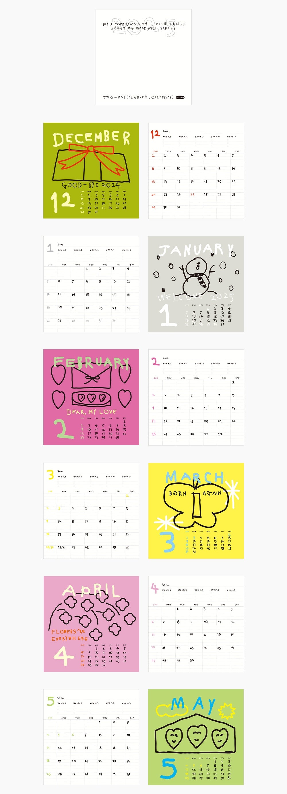 Livework 2025 Two Way Desk Calendar 檯面月曆