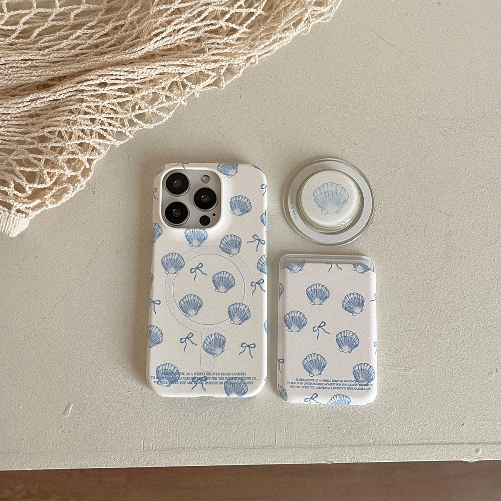 Pearl Shell Phone Case (Hard/Card Storage/Magsafe) (2色)
