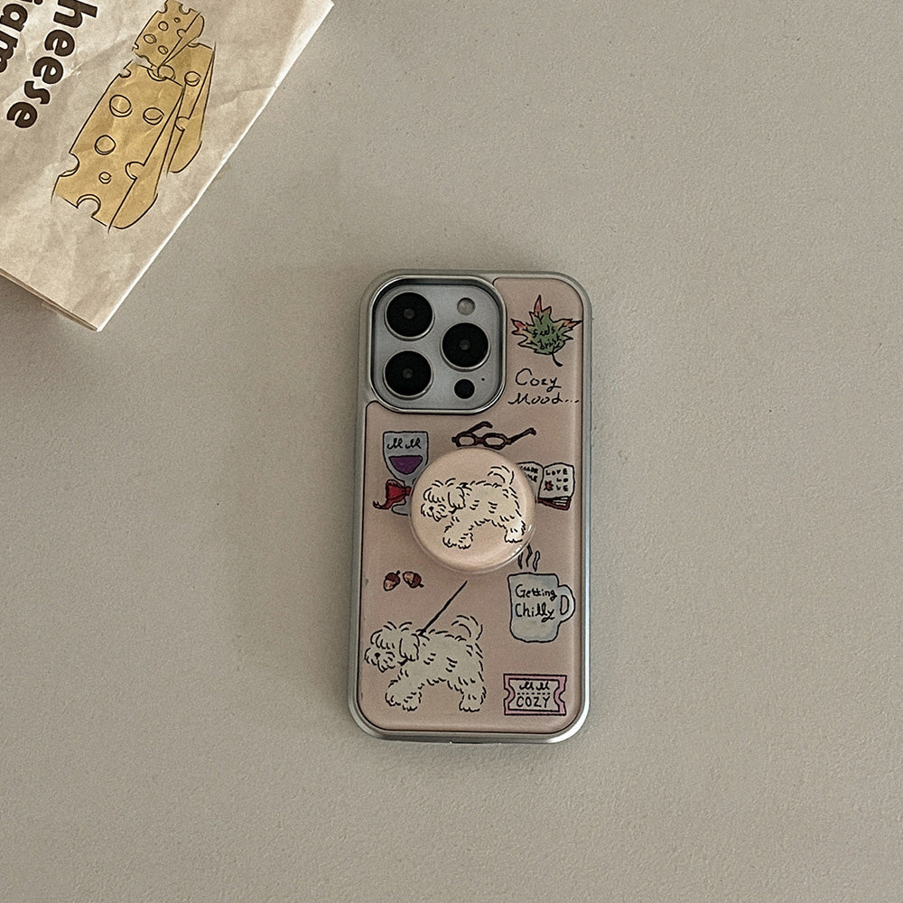 Cozy Drawing Pattern Phone Case (Silver bumper case)