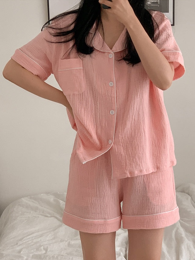 【買2套減$20✨】Juuneedu 7 Days Cotton Short Sleeves Pajamas (7色) 短袖睡衣