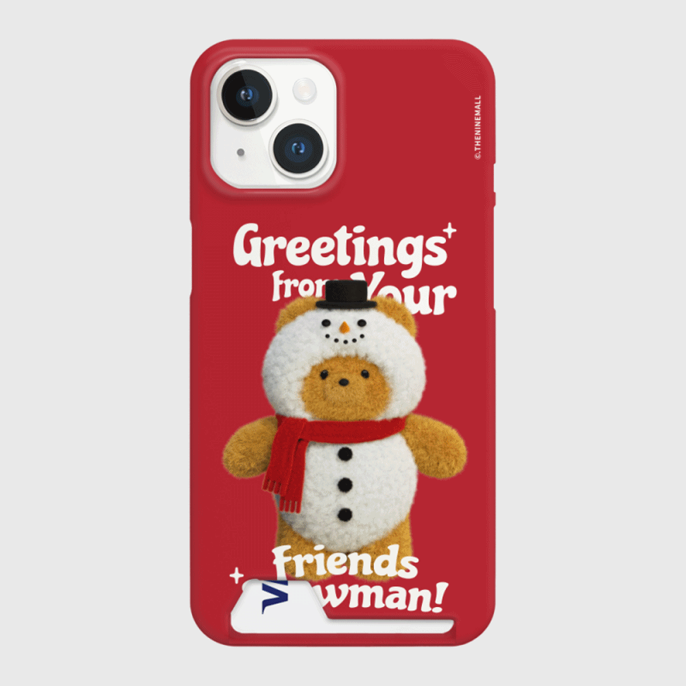 Greetings Gummy Snowman Phone Case (Hard/Card Storage)