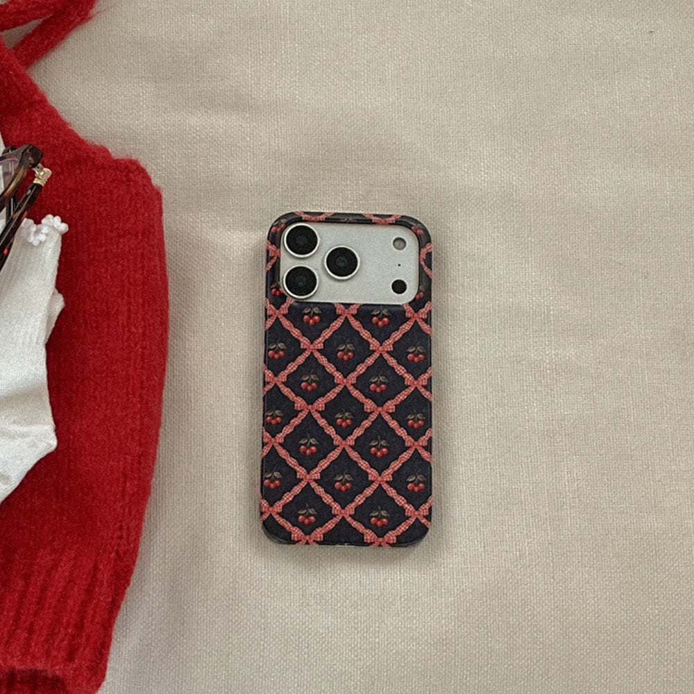 Vintage Cherry Pattern Phone Case (Hard/Card Storage/Magsafe)