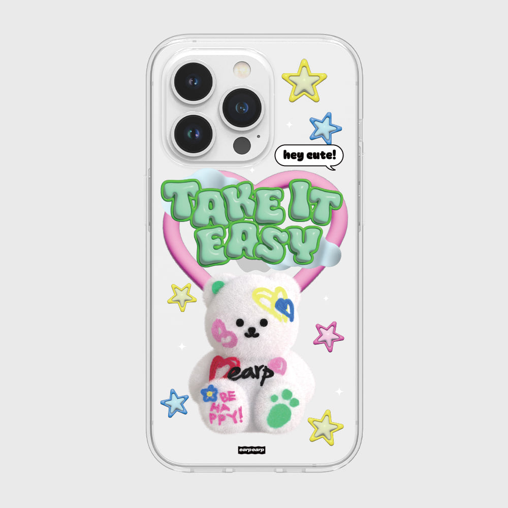 BE HAPPY WHITE COVY (Clear 透明殼)