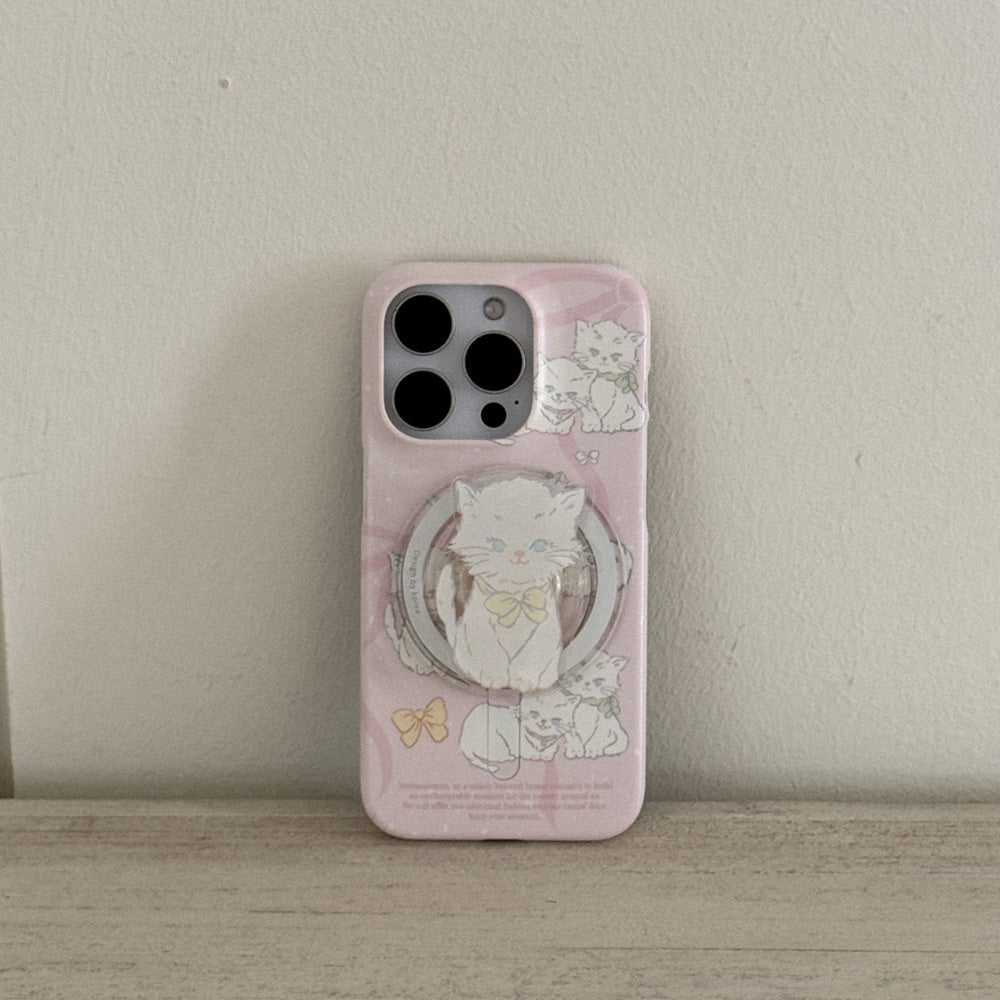 Ribbon Cat Drawing Phone Case (Magsafe Hard)