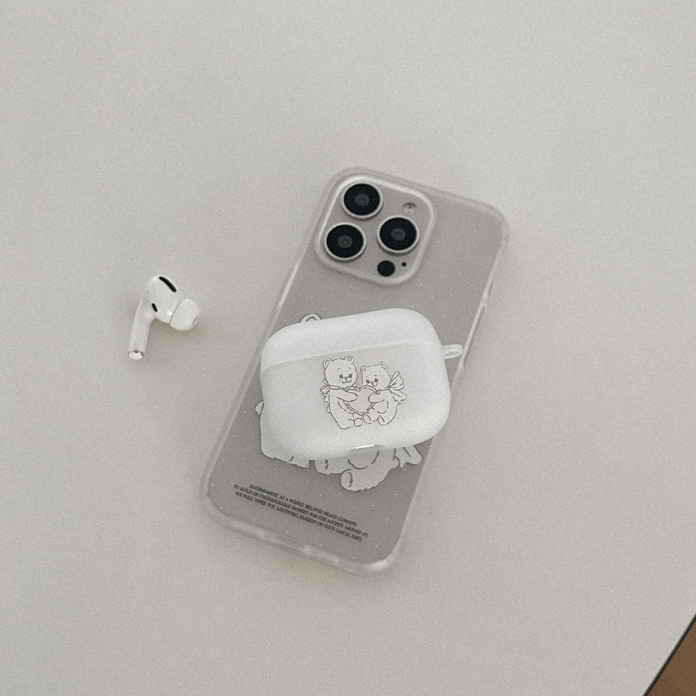 Mademoment Vintage Heart Bear Airpods Case (半透明殼)