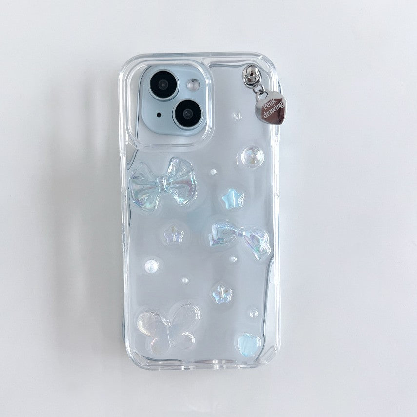 Peakdrawing Clear soda pieces heart resin case