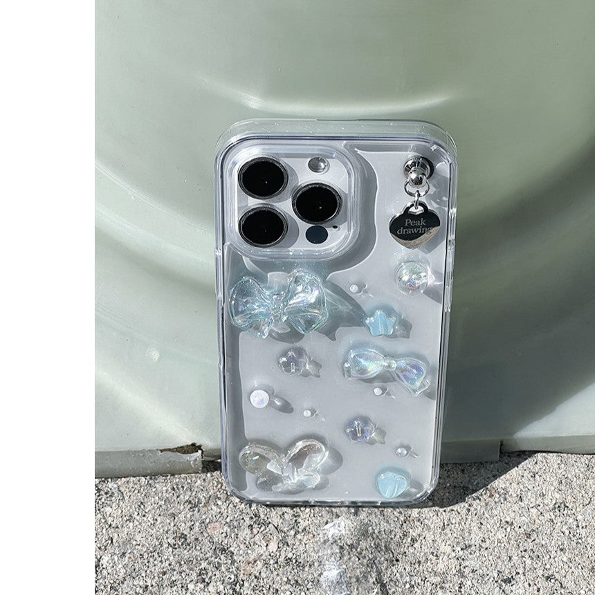 Peakdrawing Clear soda pieces heart resin case
