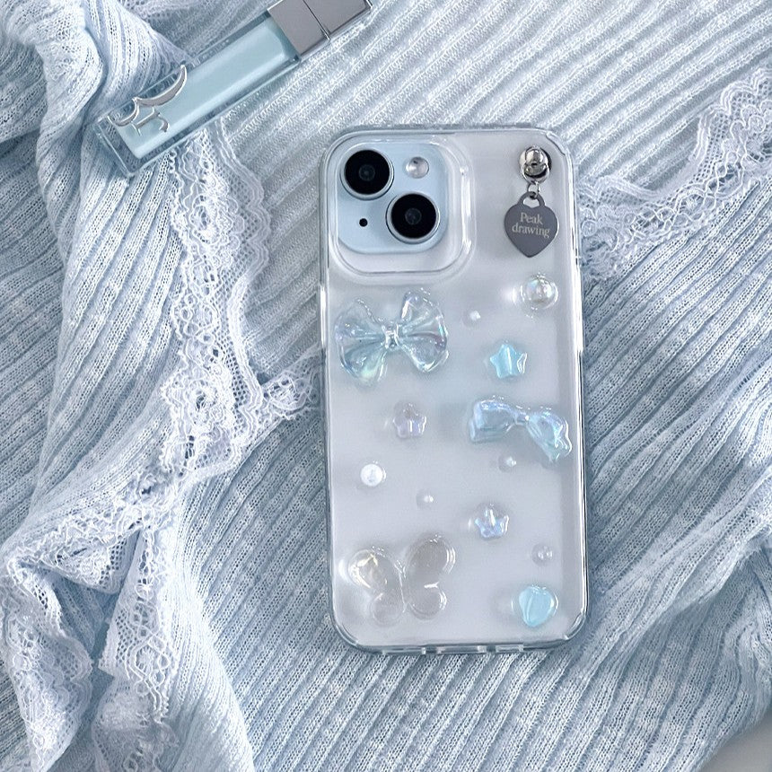 Peakdrawing Clear soda pieces heart resin case