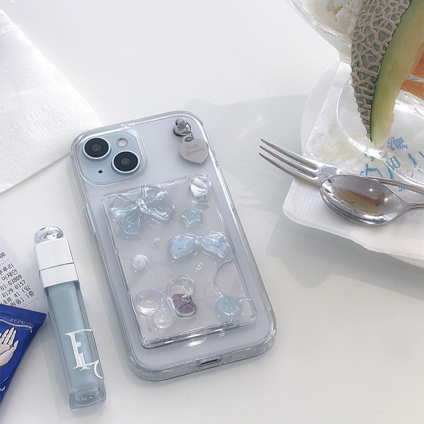 Peakdrawing Clear soda pieces card slot jelly hard case set