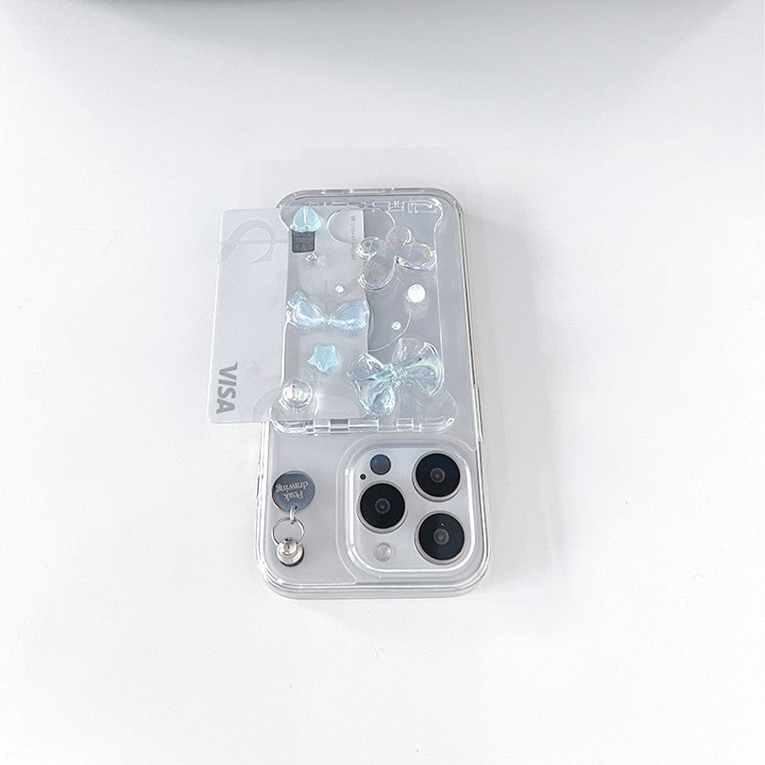 Peakdrawing Clear soda pieces card slot jelly hard case set