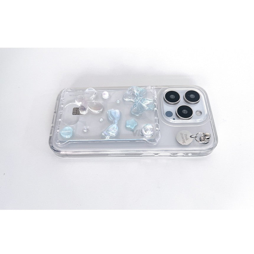 Peakdrawing Clear soda pieces card slot jelly hard case set