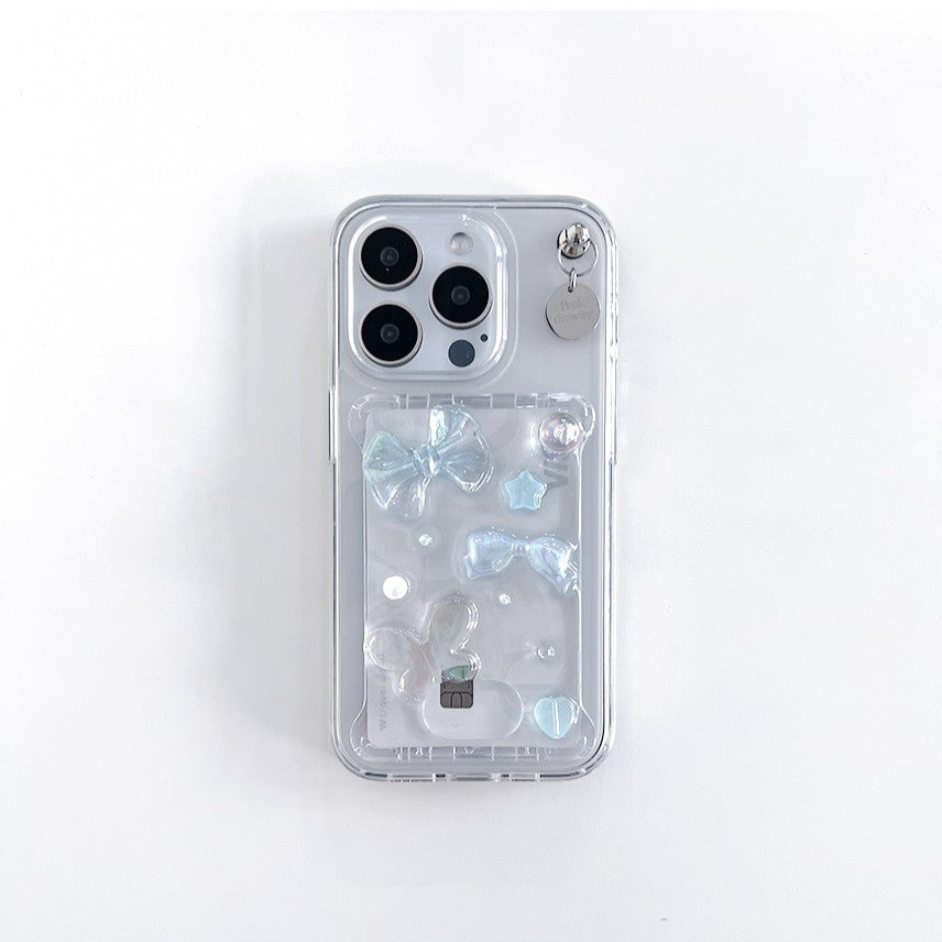 Peakdrawing Clear soda pieces card slot jelly hard case set
