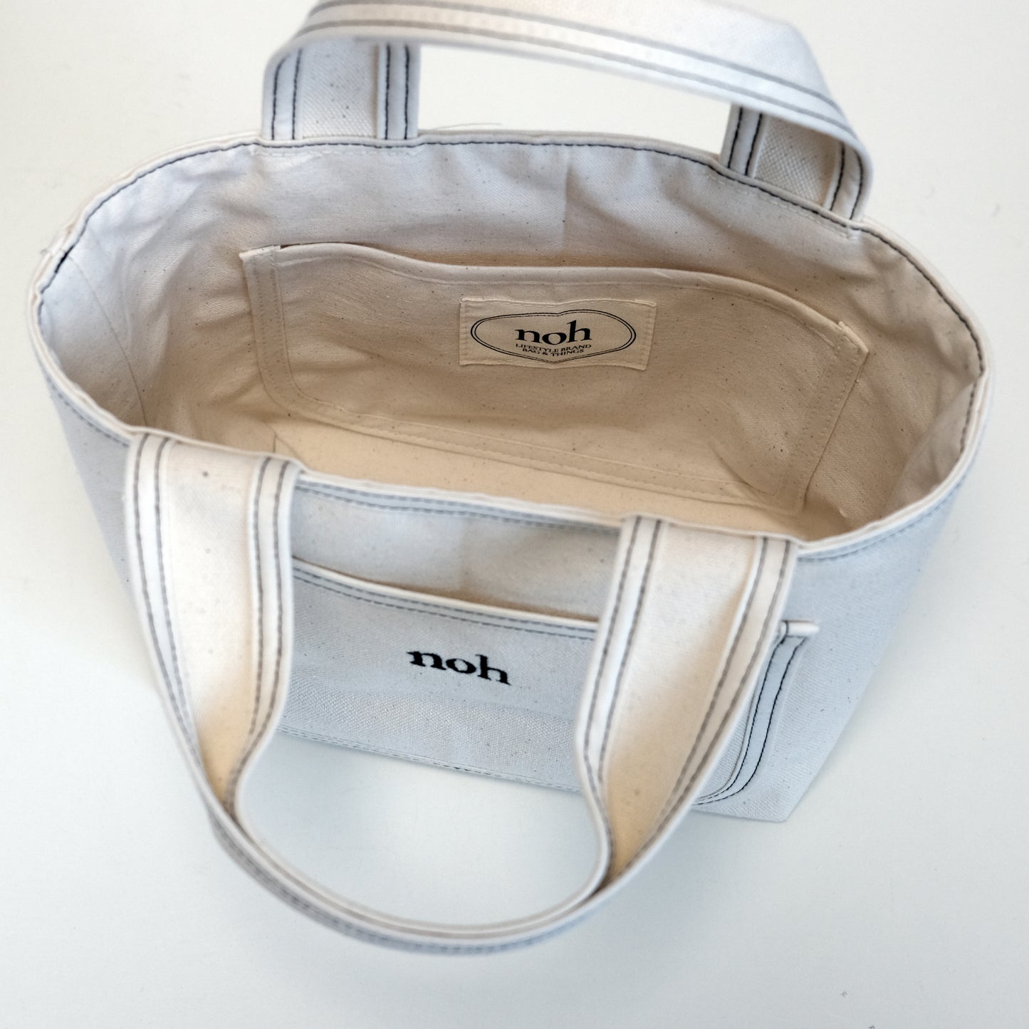 NOH Stitch tote bag (Black/Ivory)