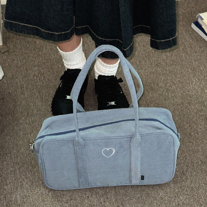 Mazzzzy Corduroy signature Bostonbag_Cotton Blue