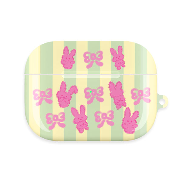 Mazzzzy Ribbon Rabbit airpods case (Hard, glossy)