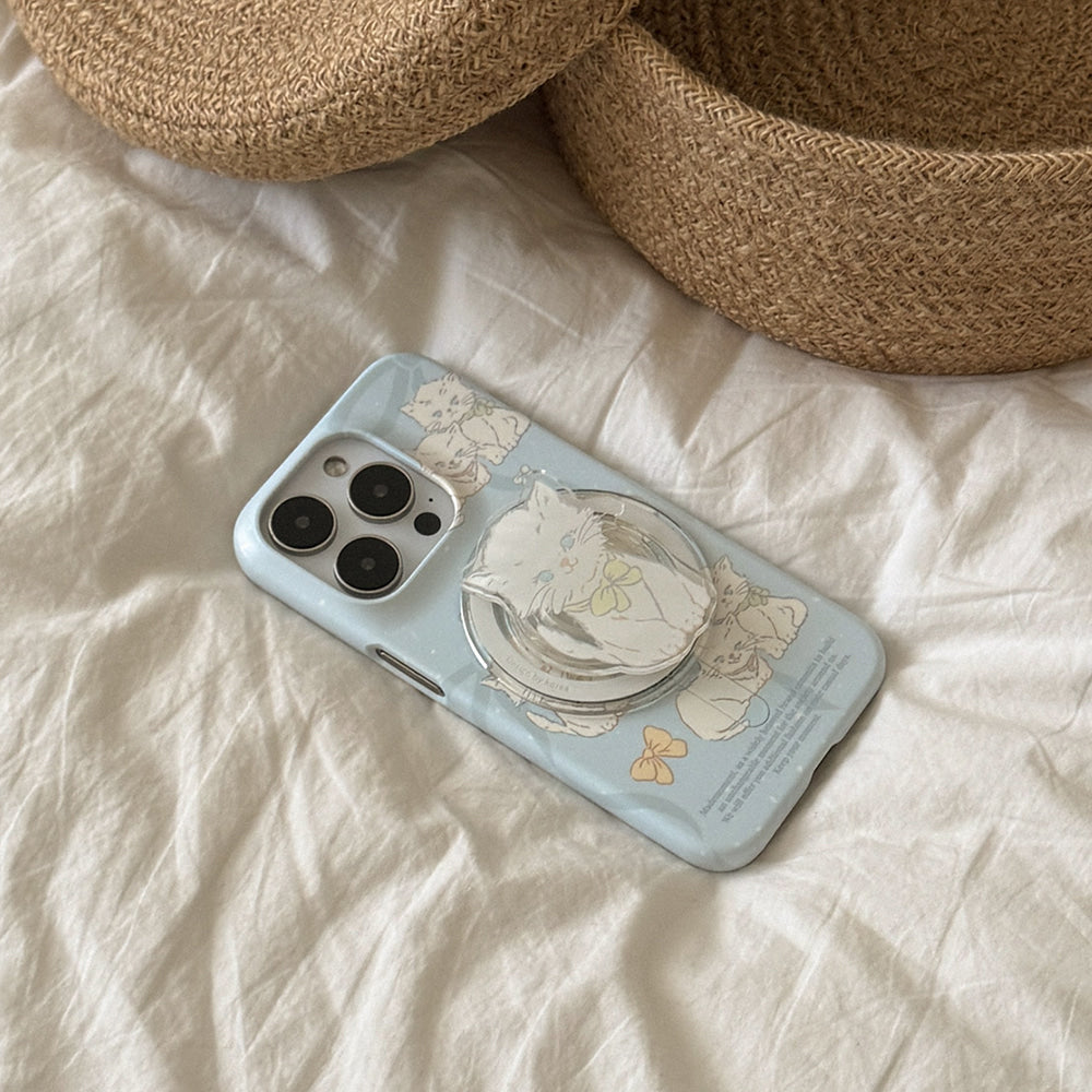 Ribbon Cat Drawing Phone Case (Magsafe Hard)