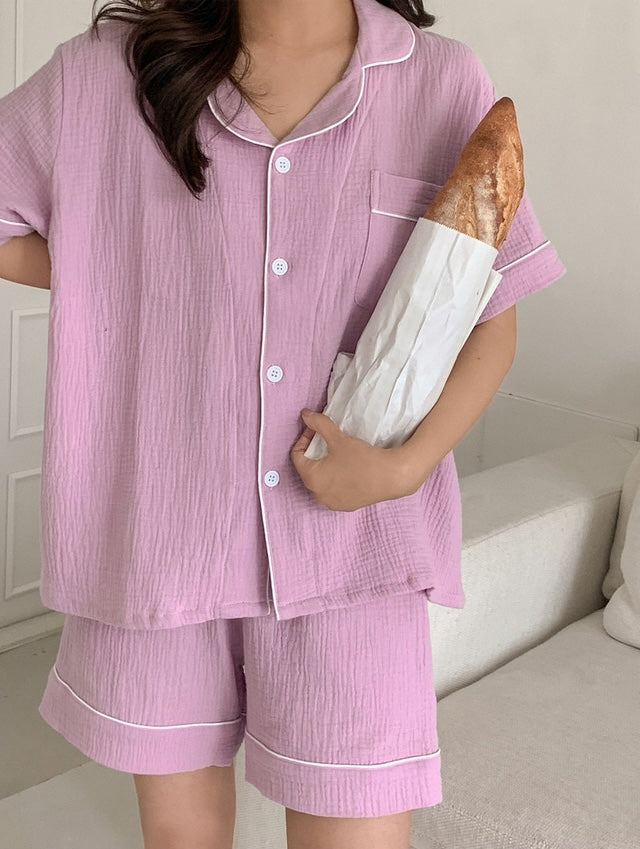 【買2套減$20✨】Juuneedu 7 Days Cotton Short Sleeves Pajamas (7色) 短袖睡衣