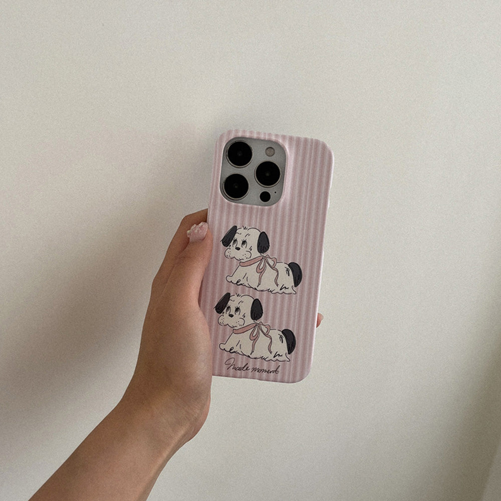 Doodle Puppy Phone Case (Hard/Card Storage/Magsafe) (2色)
