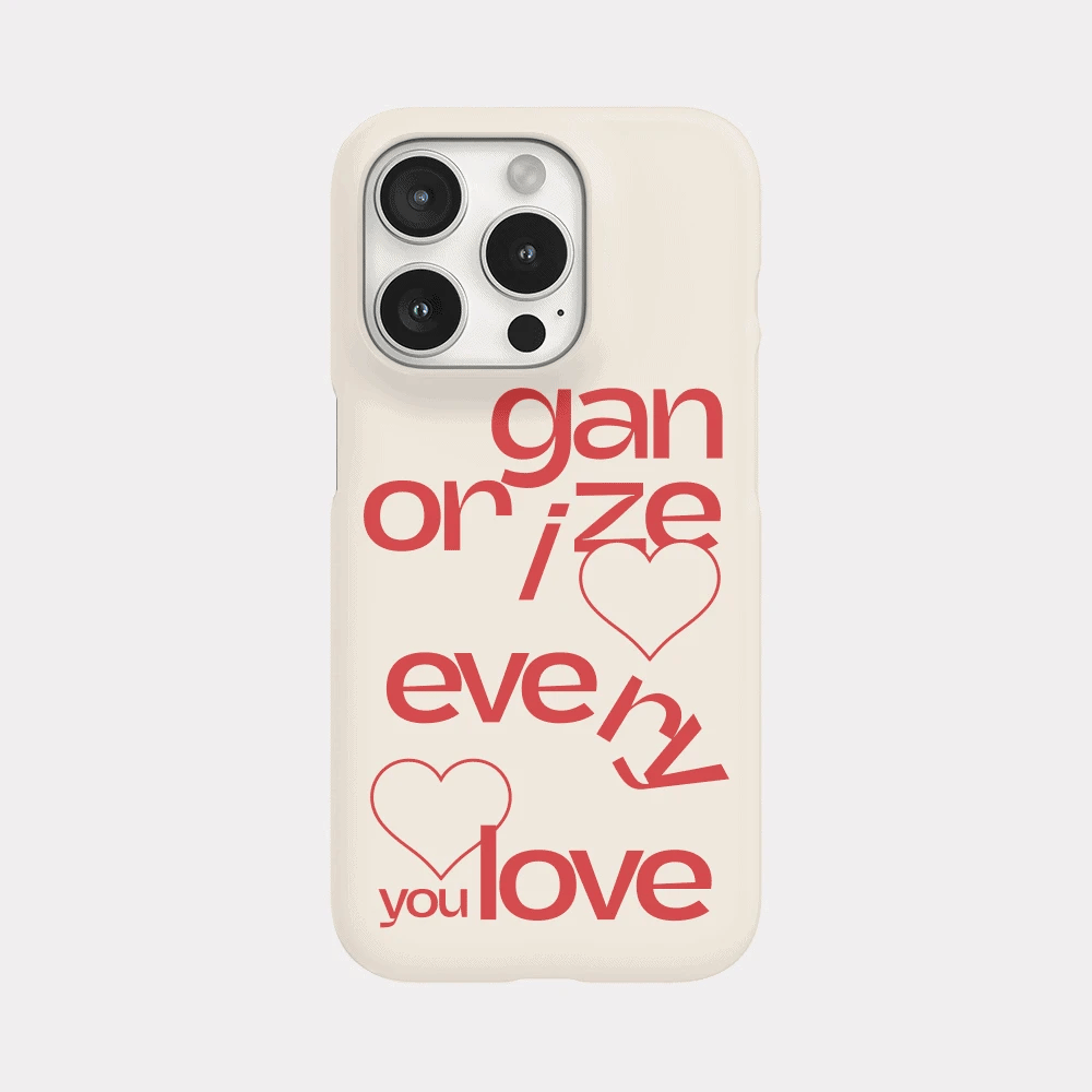 Organize Love Phone Case (Hard/Card Storage) (3色)