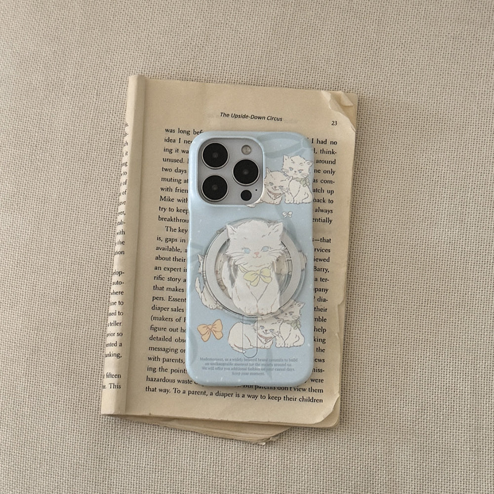 Ribbon Cat Drawing Phone Case (Magsafe Hard)